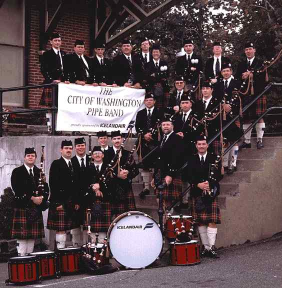 bagpipe players