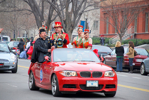 Tim Carey with Ringling Brothers performing in parade